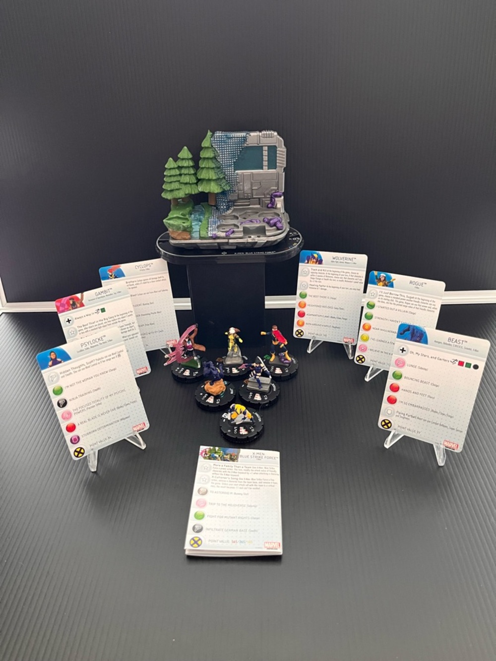 Marvel Heroclix Blue Strike Force Team Base Wolverine and the X-Men set w/Cards